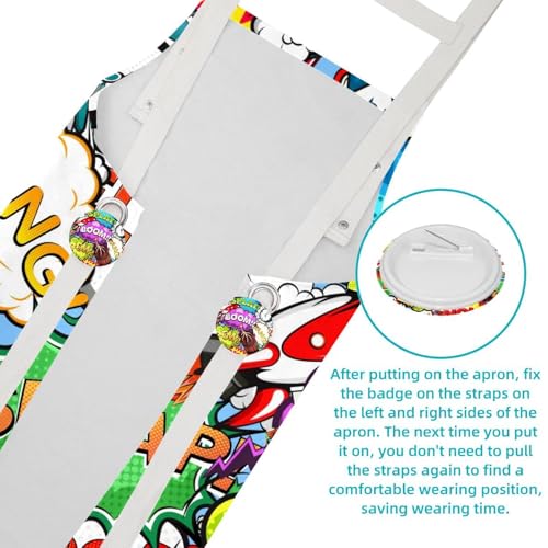 Tablier de cuisine Boom Bubble Rocket réglable avec grandes poches