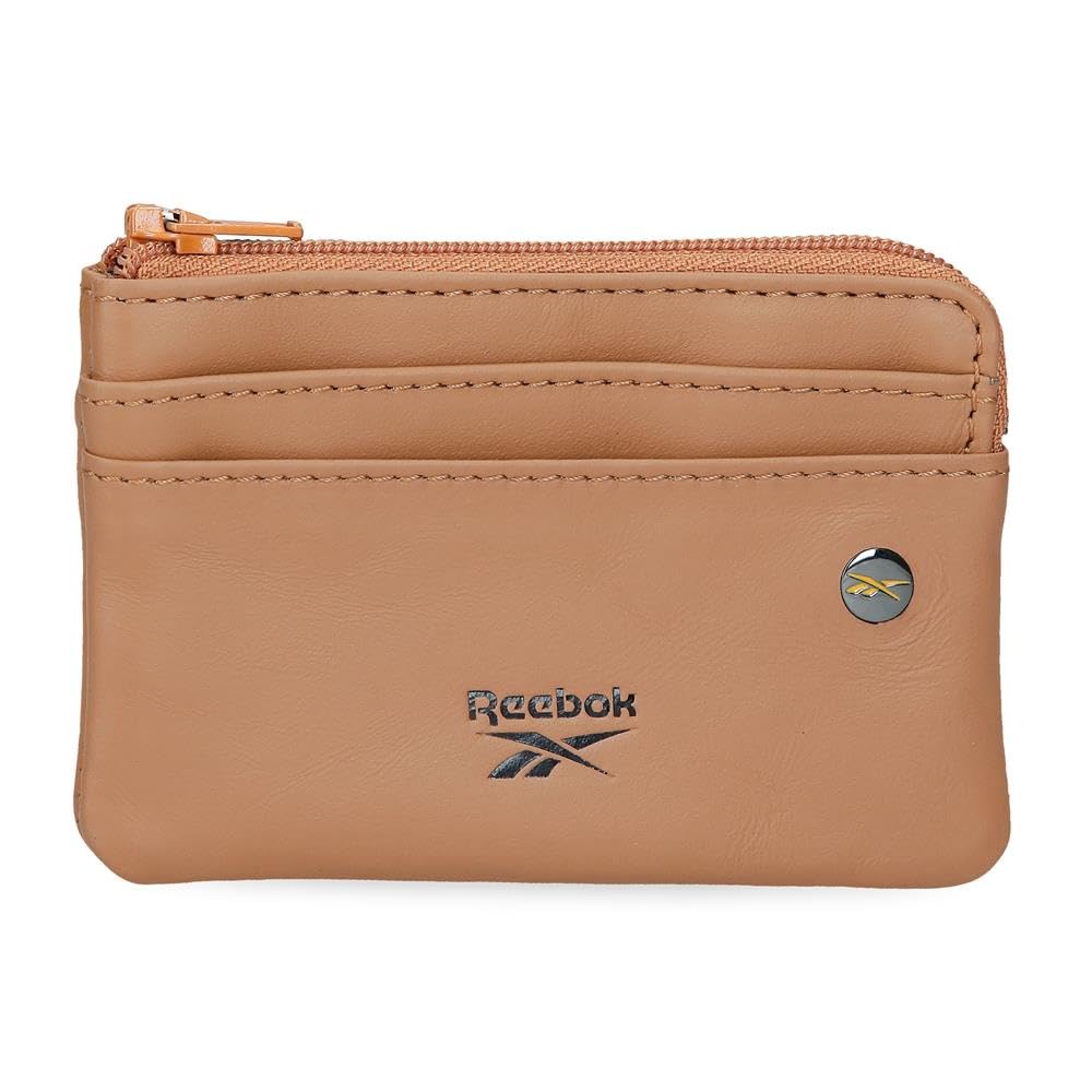 Monedero Reebok Switch marrón de piel pequeña cartera de mano para monedas 7