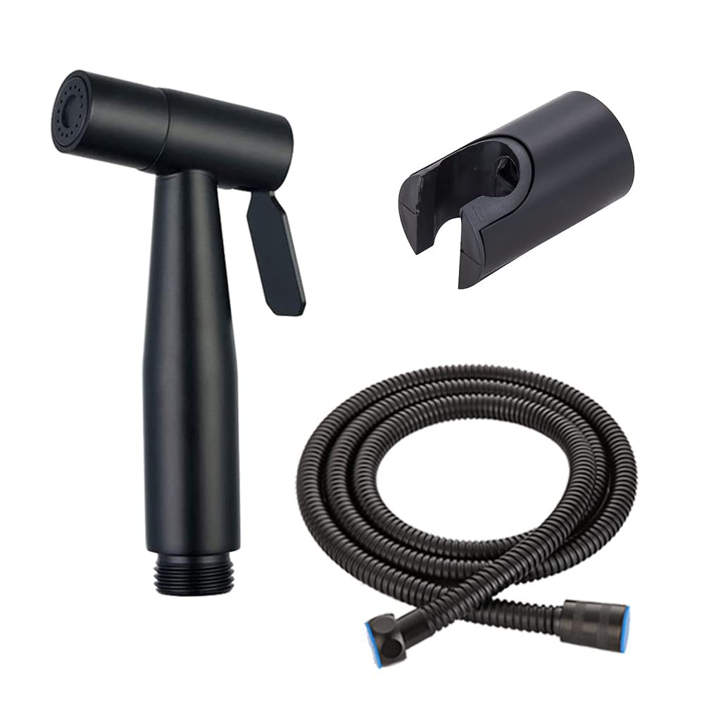 baokemoBathroom Stainless Steel Bidet Sprayer Set Sanitary flusher (black D)