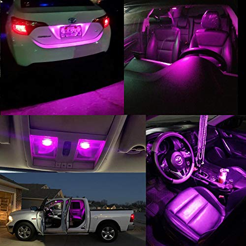 Bombillas LED T10 para auto color púrpura miniatura 5