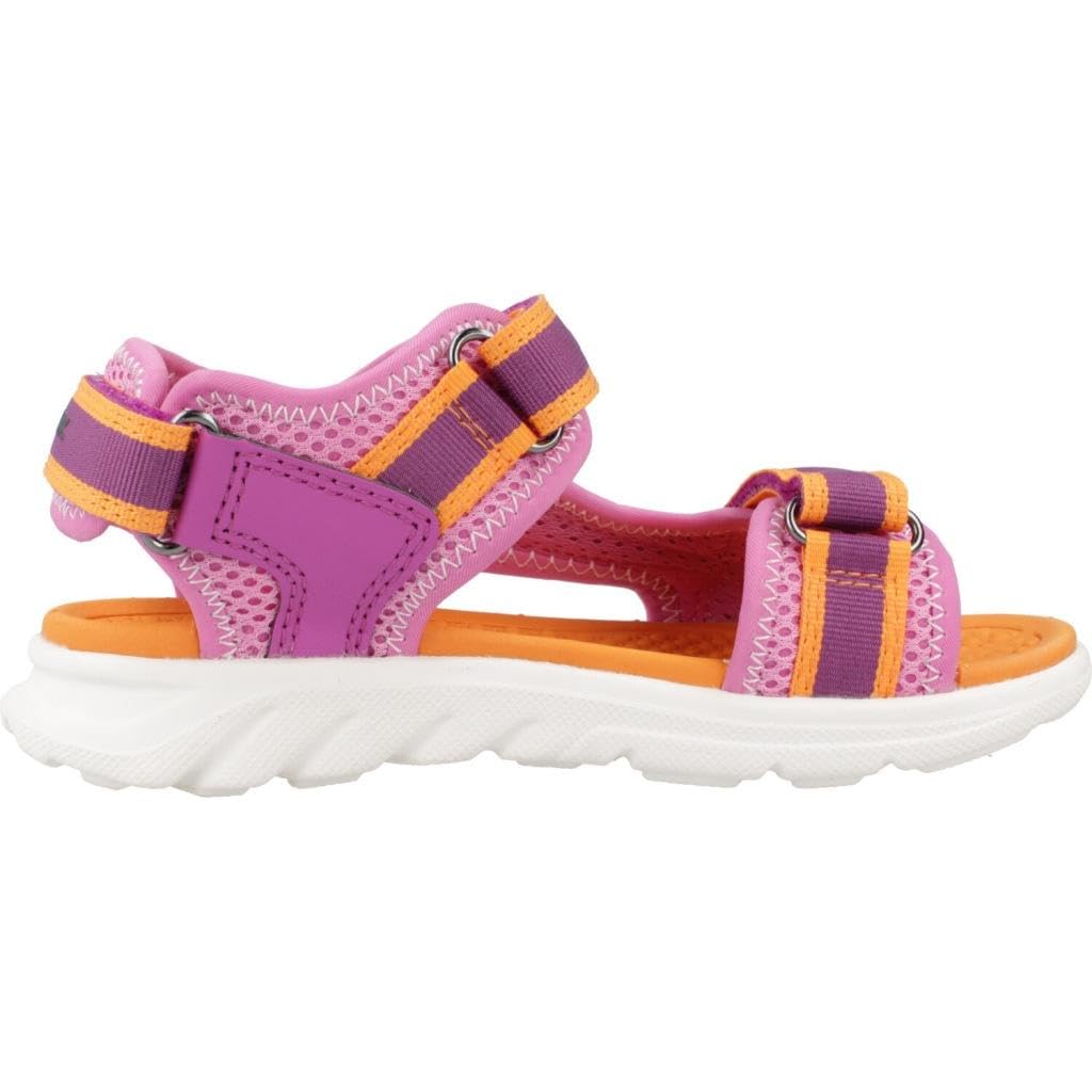 Geox - J SANDAL AIRADYUM GI, Sandalia Niñas, Fuchsia/Orange,