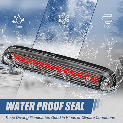 Image of Auto Dynasty LED Third Brake Light for 93-16 Ford Ranger F-250 Super Duty | 3rd Brake Light for 93-16 F-250 F-350 F-450 F-550 Ranger Sport Trac B-Series, Carbon Fiber Pattern Arrow Style Sequential