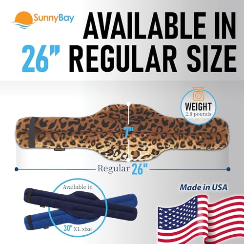 Image of SunnyBay Microwave Heating Pad, Microwavable Heated Neck and Shoulder Wrap, Weighted Hands-Free Beanbag Pack with Wide Neck Coverage, 2.5 lbs, 26 Inches Long-Length, Leopard