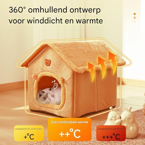 Lit de cache pour chat isolant maison intérieure pliable anti-glisse