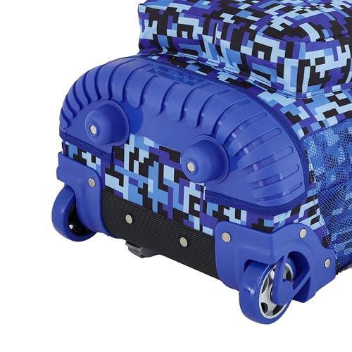 Image of Travelers Club 4 Piece Rolling Backpack Set With Accessories,Blue Pixel