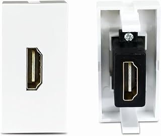 MX HDMI to HDMI Wall Plate Connector Module 45×45mm Female to Female HDMI Coupler, Compatible with UK & European Modular S... Price In India