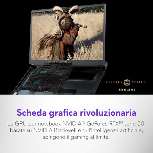 18 Area-51 Laptop Gaming 18" WQXGA 300Hz G-Sync, Intel Core Ultra 9 275HX Series 2, Nvidia GeForce RTX 5080, 32GB DDR5 RAM, 2TB SSD, Windows 11 Home, Cryo-tech, AlienFX RGB QWERTY - Notebook - Immagine 3