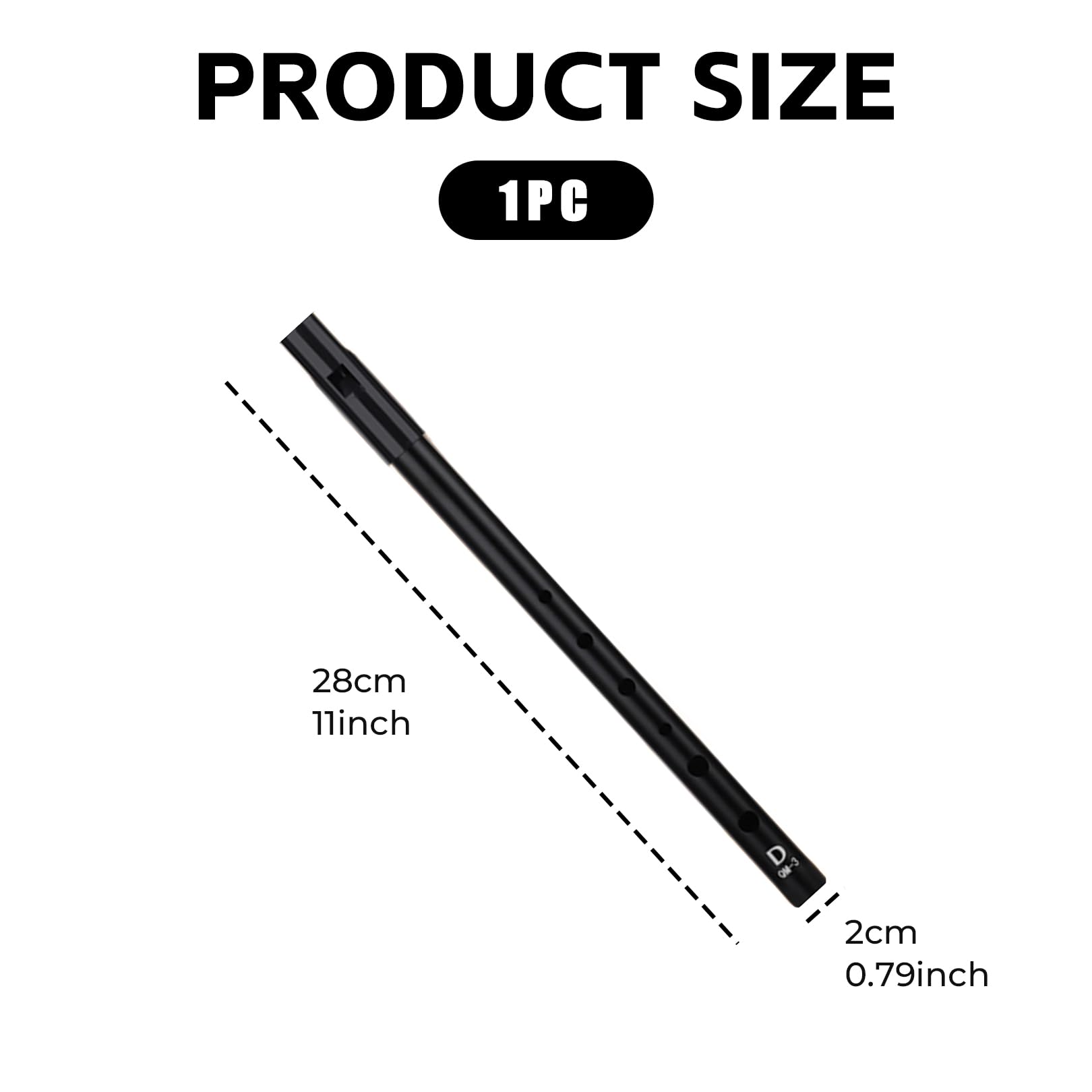 Tin Whistle,Penny Whistles,Irish Tin Whistle D,Premium Six-Hole Penny Slide Whistles,for Beginners Intermediate and Expert Band Performances (Black) - Image 2