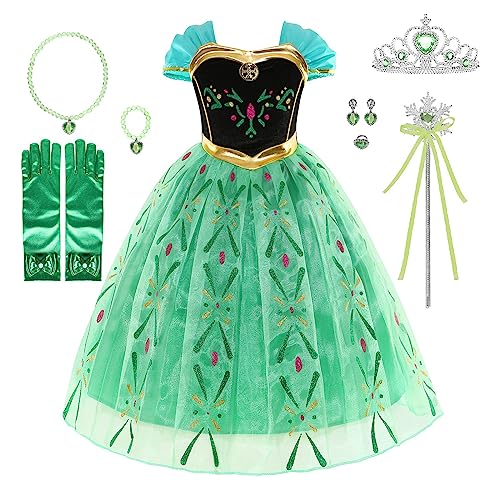 WIOLETA Prinzessin Kleid Mädchen Prinzessin Kostüm Mädchen mit Krone,...