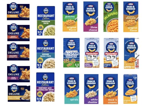 Kraft Mac & Cheese Variety Set - Mix & Match - Pick Your Favorite Four Pastas - Original, Gluten Free, Plant Based, Resturant Style, Deluxe & More