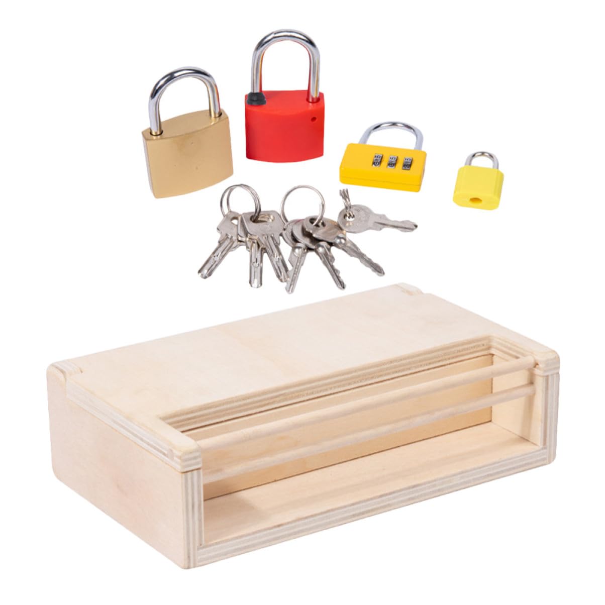 Juguete Montessori Educativo de Madera para Pequeños Caja Interactiva para Desarrollo de Habilidades Manuales Accesorio Lúdico para Bebés de Año