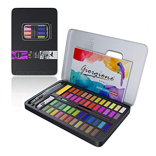 Honmax Juego de Acuarelas, 48 Colores Pintura Sólida, Caja Profesional Portatil, Set para Principiantes y Profesionales