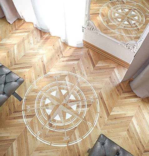 Rose Of Wind Stencil - Compass Stencil - Circular Stencil - Large Wall And Floor Stencil #TOP1