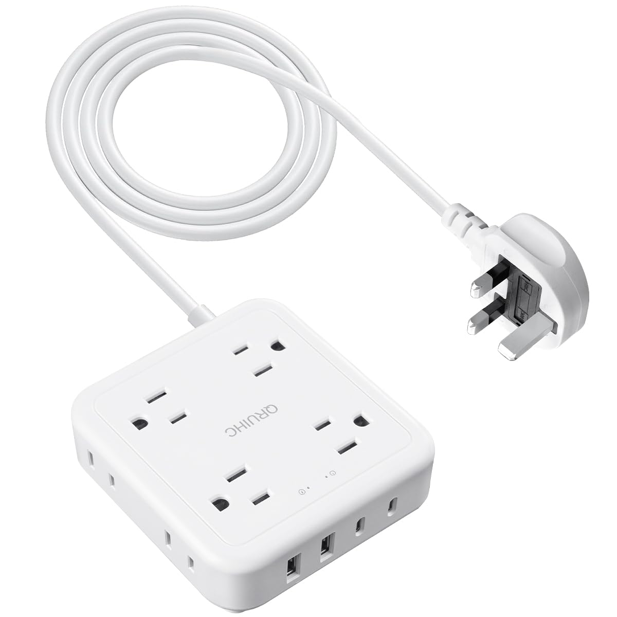US to UK Plug Adapter,USA to UK Ireland Adaptor Converter with 8 Outlets 4 USB Port(2 USB-C),UK Adapters for Travel,Type G Travel Adapter for Ireland Scotland England British Hong Kong Dubai-image-34