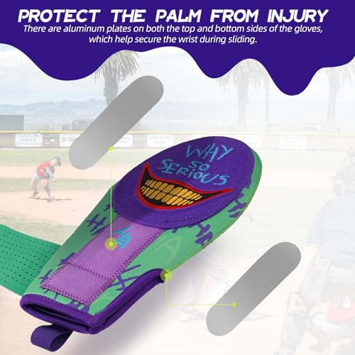 Big Crazy Sliding Mitt, Baseball Softball Glove for Youth Kids, Flexible Breathable Protection, Funny Ice Cream Design J 