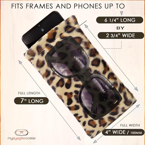 Image of Soft Sunglasses case | Large Glasses Case Holder - Eyeglass Pouch Squeeze Top | Glasses pouch Lightweight Extra Layers