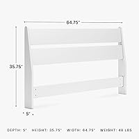 Vista 85 de Signature Design by Ashley Socalle - Cabecero completo, con listones abiertos, color beige natural