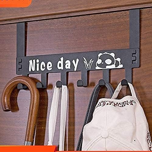 Glitzn Pack of 2 Heavy Duty CarbonMetal Over Door Hanger for Cloths, Drill Free Door Hanging Hooks for Bathroom, Bedroom, Kitchen | Scarf, Coat, Towel Holder | 2