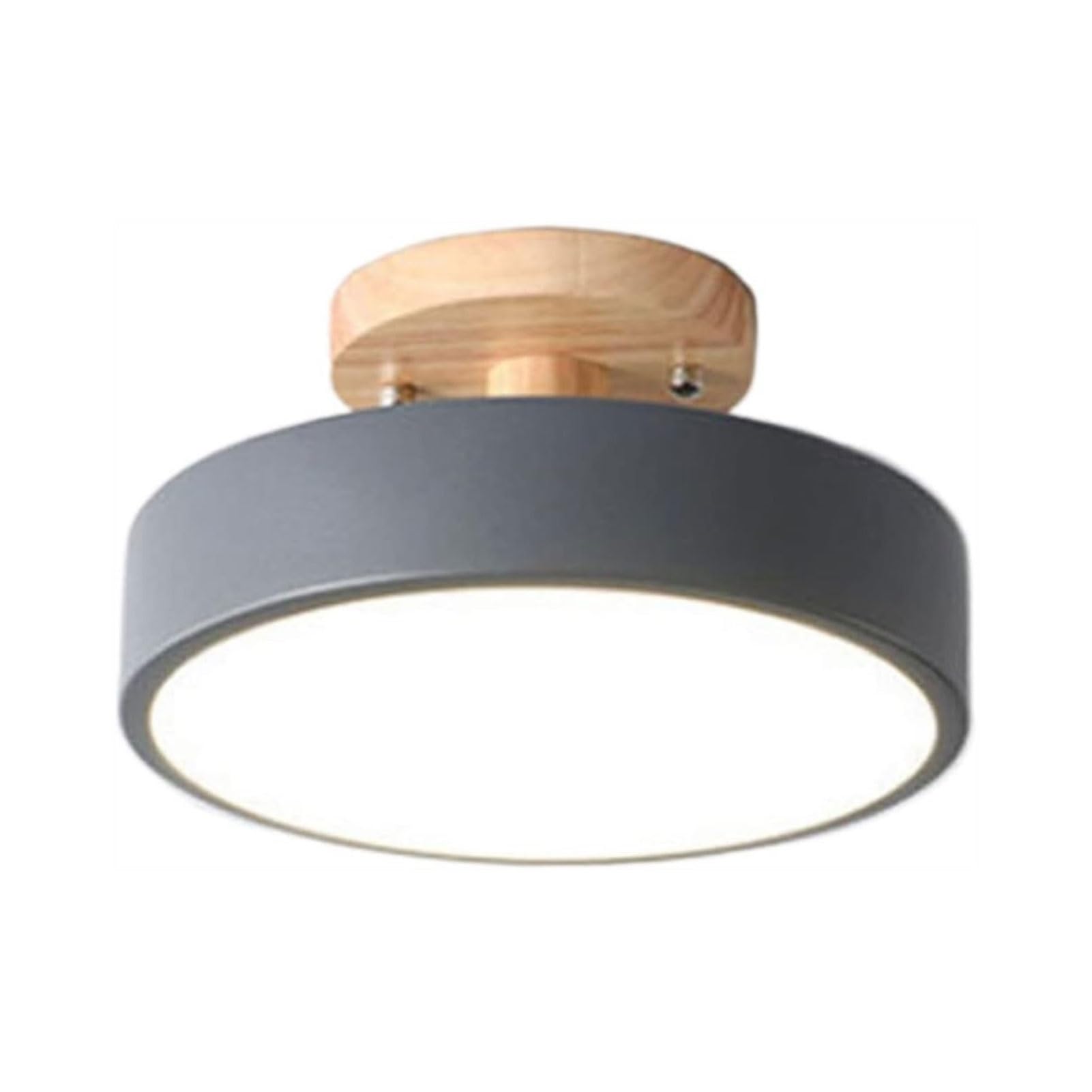 KXEcoLife LED Ceiling Light Fixture, Flush Mount Chandelier, Lamp Semi Wood Art Lighting Fixture for Office Aisle Entrance Hallway (G, 18CM)