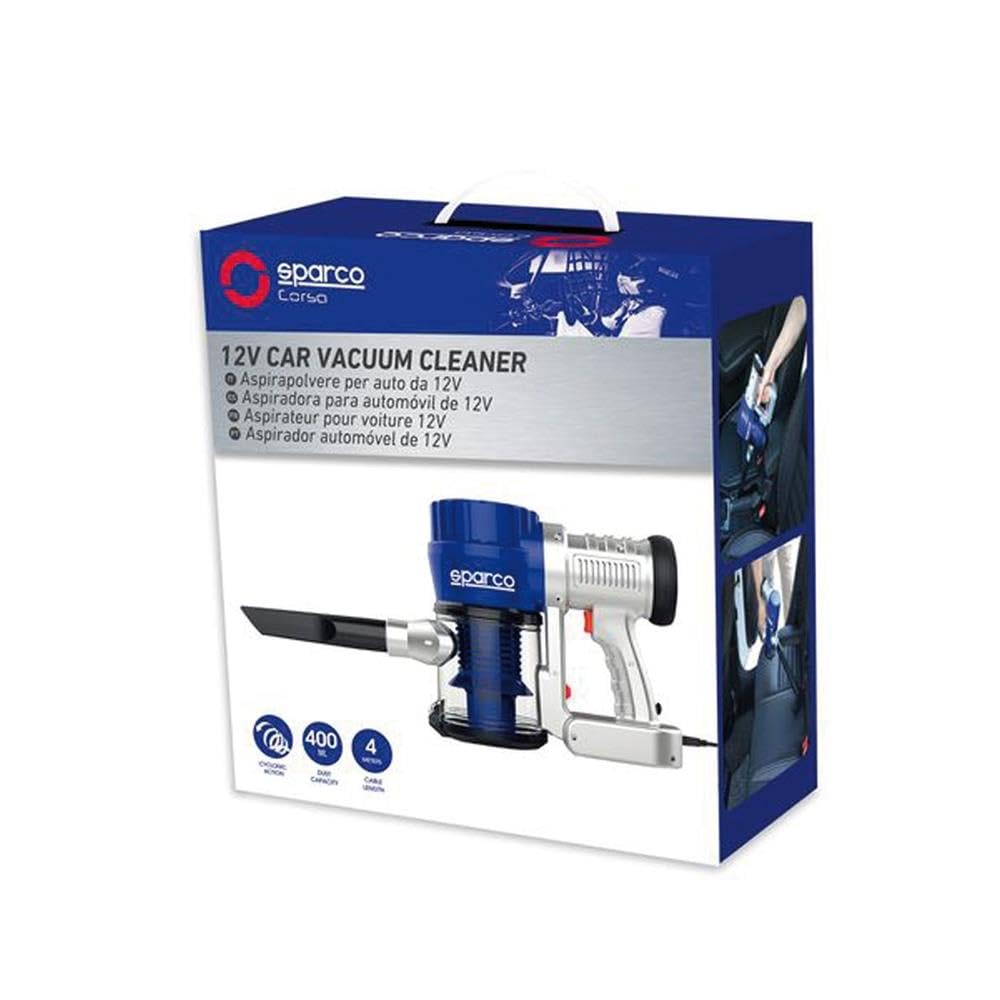 SPARCO ASPIRATEUR 12V CYCLONIQUE avec Embouts CAPACITE 400ML