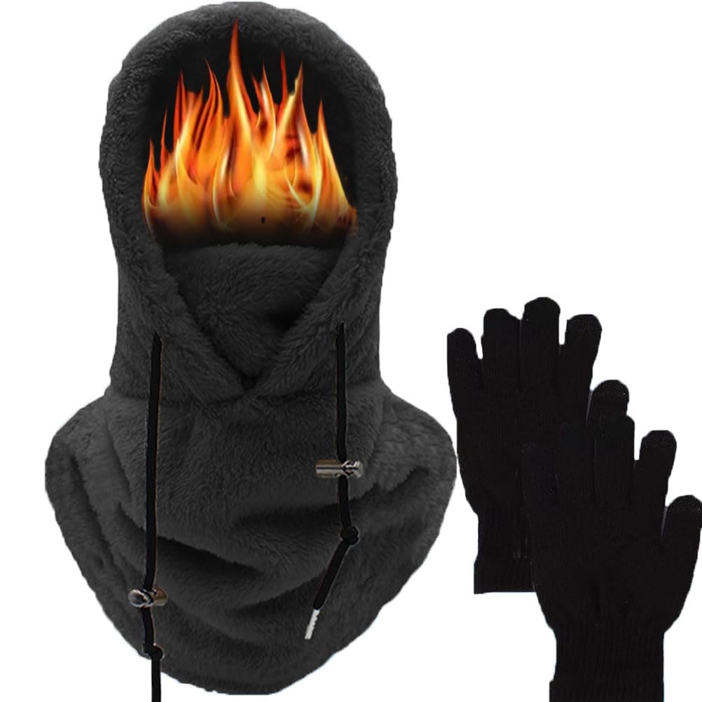 Sherpa Hood Sherpa Hood Ski Mask Balaclava Wind-Resistant Winter Face Mask Over Helmet High Polar Velvet Ski Mask