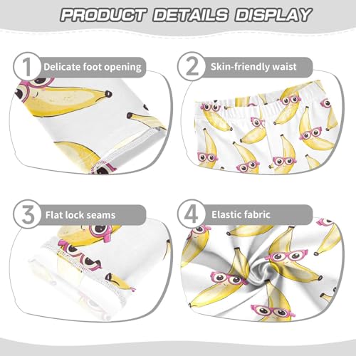 ALAZA Girls' Leggings Children's Yoga Pants Skinny Printed Dance Bananas Glasses Comfortable 4T2