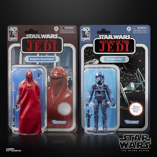 Star Wars The Black Series Carbonized Collection Emperor’s Royal Guard & TIE Fighter Pilot, 15-cm Action Figures 2-Pack - Image 3