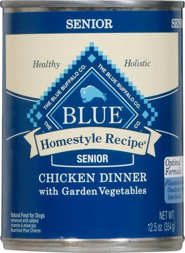 Blue Buffalo Senior Wet Dog Food Chicken Dinner with Garden Vegetables 12.5-oz Cans (24 Count)