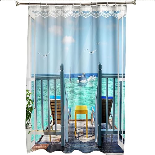 Rideau de douche imperméable contre les moisissures en textile lavable - 3