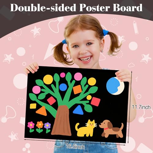 Image of 100 Pcs Black Poster Board 11.7 x 16.5 Poster Paper, ROOKEA Vision Boards Posterboard Bulk for School Projects Classroom Arts Craft Presentations Drawing Scrapbooking Blank Graphic Display