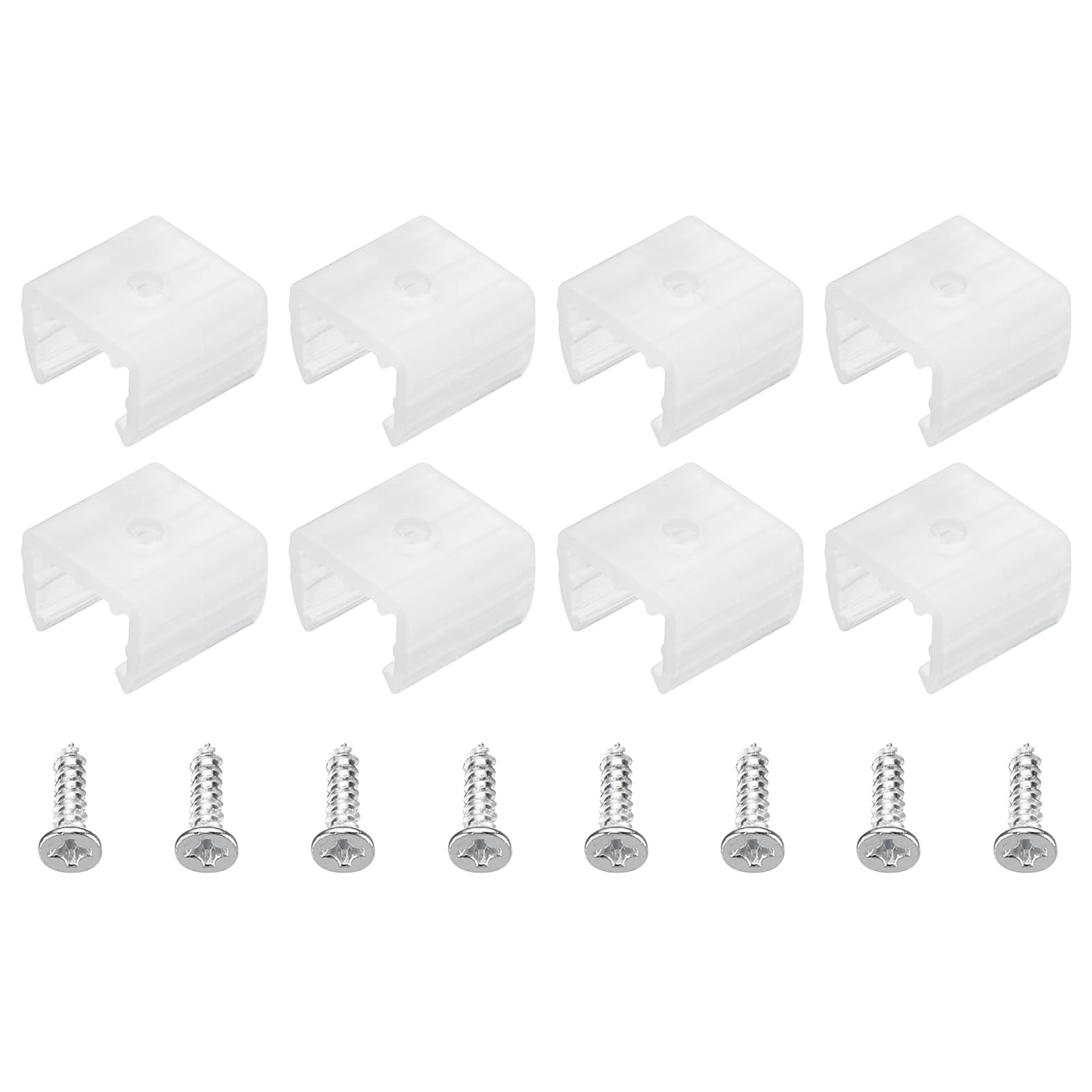 MECCANIXITY LED Neon Mounting Clips Holder Mounting Bracket Support Fixing Clamps Fit 10mm to 12mm Silicone LED Neon Strip Lighting, Translucent Pack of 80