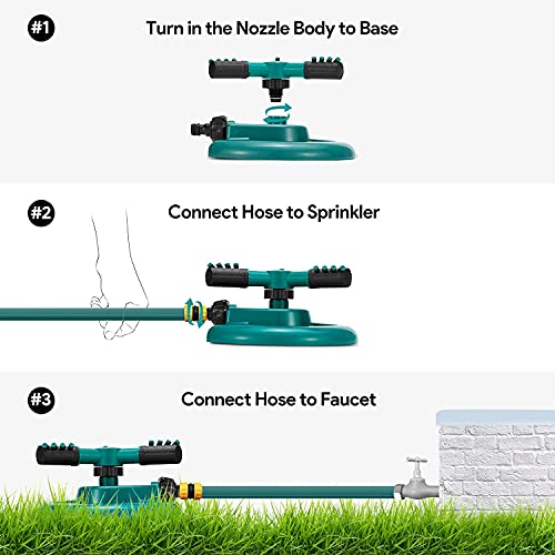 Image of LEOPAX Garden Sprinkler, Automatic 360 Degree Lawn Water Sprinklers Lawn Irrigation System Multipurpose Water Yard Sprinkler for Plant Irrigation (22 x 22 x 10cm)