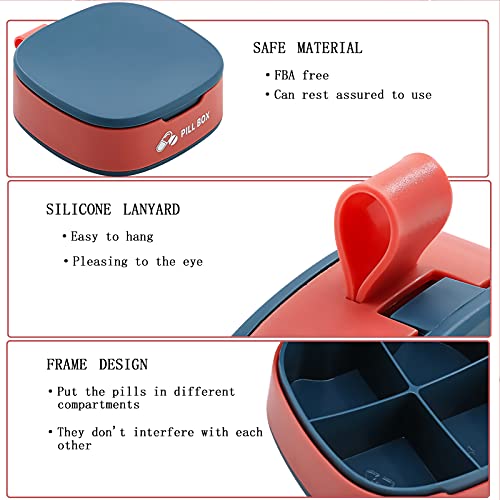 Vinitory SMALL PILL CASE Case Small Pill Box 4 Times A Day, Travel Pill Container Portable Pill Holder For Purse, Waterproof Compact Medicine Organizer Vitamin Case Ideal thumb #2