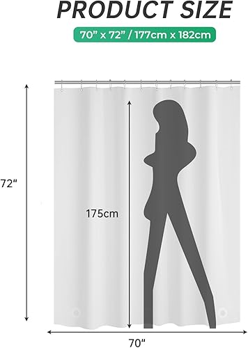 Miniatura 6 de AmazerBath - Cortina de ducha de plástico, 70 x 72 pulgadas, cortina de ducha esmerilada de plástico, impermeable, pesada, gruesa, con 3 piedras