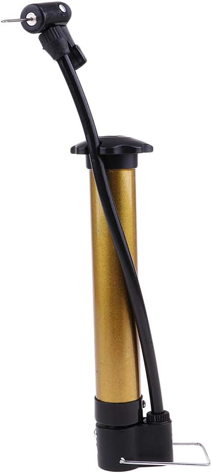 Portable Mini Hand Pump Air Tyre Inflator | Weight Aluminum Frame | Skid-Proof Design for Mountain Bikes, Balls, and Toys | Gold Color | Presta and Schrader Valve | for Cyclists
