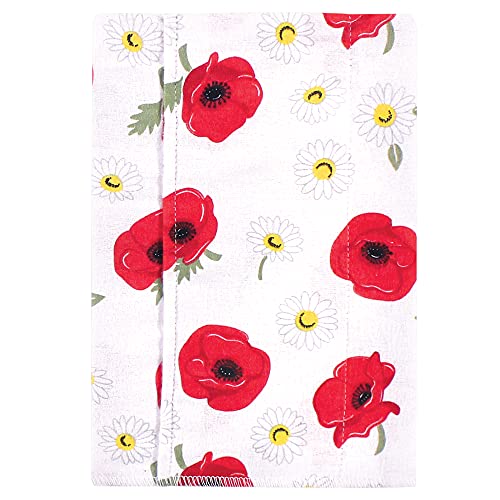 Image of Luvable Friends Hudson Baby Flannel Burp Cloths 7pk, Poppy Daisy Floral