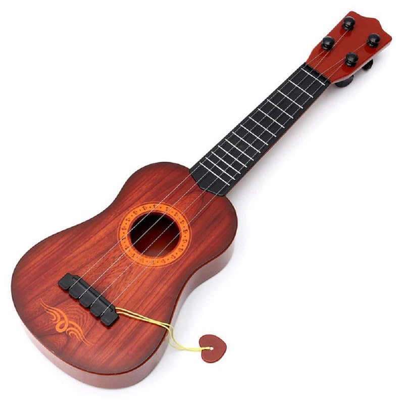 Image of 24 Inch Wooden Acoustic Toy Guitar for Kids | Musical Learning Instrument for 3-10 Year Boys & Girls | Real Strings, DurablePlastic Body, Pick Included