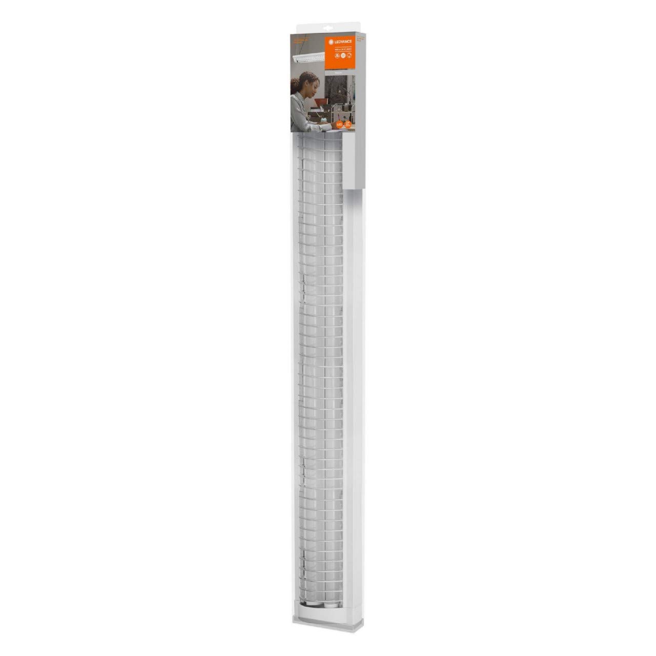 Ledvance LED Büro-Lichtleiste, Leuchte für Innenanwendungen, Klick-Dim über Wandschalter, Länge: 120 cm, LED Office Line Grid 4060000000000 Weiß