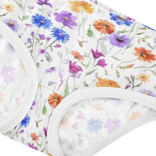 Watercolor Wildflowers Girls Underwear Toddlers 2t Cotton Girl Panties Cute Bright Kids Briefs Undies4
