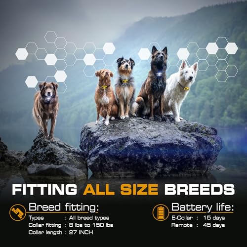 Image of INVIROX Ultra K9 Dog Training Collar, 124 Levels for Reactive, Stubborn or Hard-to-Train Dogs, Long Range Mile, Night-Light Mode, Safe Communication, IP67 Waterproof E Collar for Large Dogs