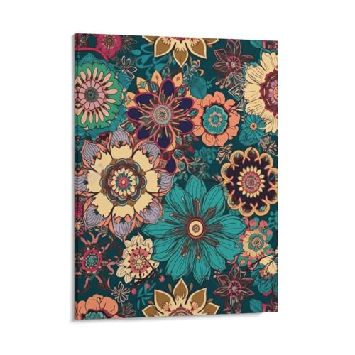 Bohemian Flower Wall Art Posters for Bedroom, Personalized Canvas Prints