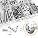 Mywish 380 Pcs M4 Screw Nuts and Bolts Assortment Kit, 304 Stainless Steel Button Head Socket Cap Metric Screws Bolts, Spring & Flat Lock Washers/Nuts/Hex Wrenches, M4*8/10/12/16/20/25/30