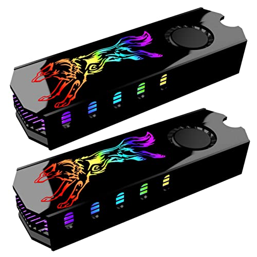 2 x M2 Radiatore Giubbotto 5 V ARGB M.2 2280 Disco a Semiconduttori Ventilatore rigido solid state drive