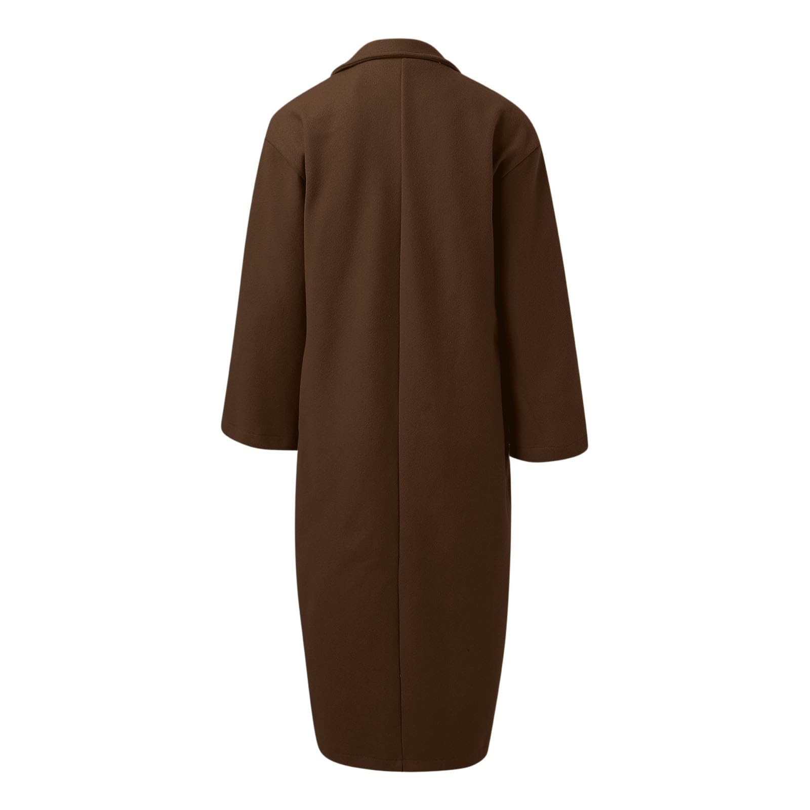 Cappotto lungo casual taglie forti, caldo cappotto invernale stile trench per donna