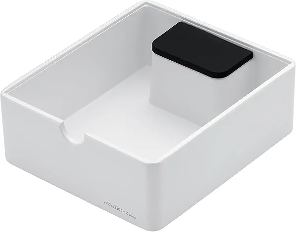 Normcore Compact Knock Box, Metal Espresso Knock Box, Heavy-Duty Knockbox, Anodized Aluminum, Espresso Accessories for Coffee Grounds, White