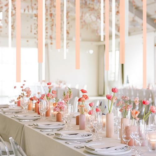 Image of 8 Rolls Crepe Paper Streamers, Peach Pink Streamers Party Decorations for Baby Shower Bridal Shower Wedding Bachelorette Party Girls Birthday Boho Decor