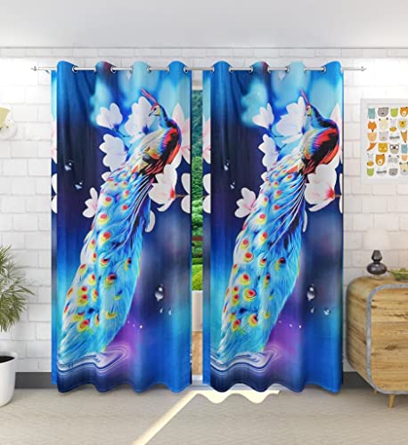 Image of GYANTITEXTURE Window Curtains for Home 5Ft Pack of 2 | 3D Digital Curtain Panels for Living Room Bedroom Kids Room | Semi-Sheer Printed Eyelet Drapes for Decoration (4x5 Feet) Mor