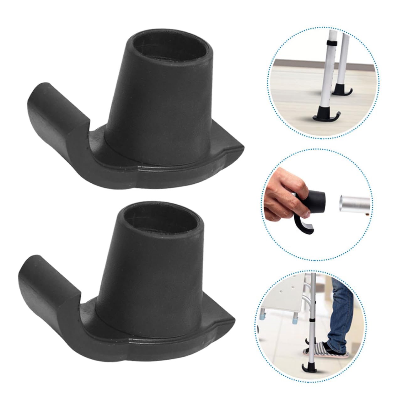 Didiseaon 4 Juegos Muletas Esquís Andador Antideslizante Andadores Deslizadores O Planeadores Andador Se Desliza Pequeños Planeadores Para Andador El Plastico Black 6 Piezas * 4