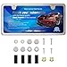 DFDM National License Plate Frame Polished Stainless Steel – Includes Stainless Steel Screws, Fasteners and Caps, 2 Hole Frame - Anti-Theft Security Designed Model