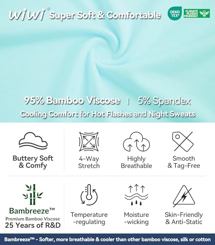 Image of WiWi Viscose from Bamboo Pajamas Set for Women Super Soft Short Sleeve Cooling Summer Plus Size Pjs Sets Sleepwear S-4X